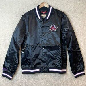 NWT Mitchell & Ness Womens Black Lightweight Satin Toronto Raptors SIZE MEDIUM